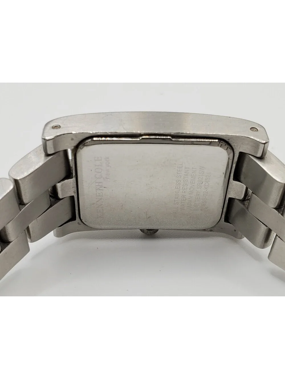 Kenneth Cole Watch Women 20mm Black Rectangle Dial Silver Tone New Battery
